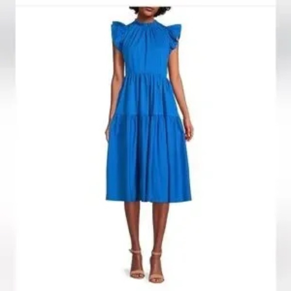 Antonio Melani NWT Royal Blue Tiered Midi Dress - Picture 2 of 11